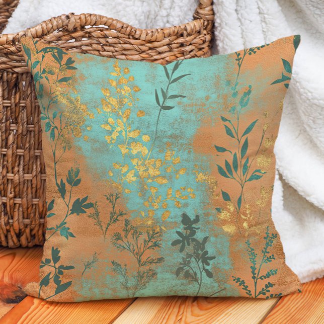 Rustieke Zuidwestelijke Boho Chic Terracotta Turqu Kussen (Rustic Southwestern Boho Chic Terracotta Turquoise Throw Pillow)