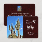 Rustieke Zuidwestelijke Saguaro Cactus bruiloft Bedankkaart (Voorkant / Achterkant)