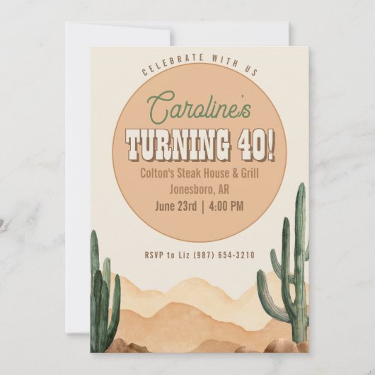 Rustieke Zuidwestelijke Woestijn Cactus Verjaardag Kaart (Voorkant)
