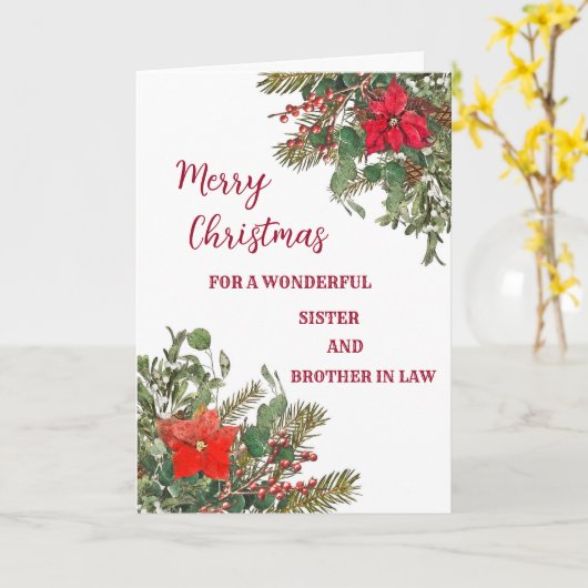 Rustieke Zus en Broeder in Law Vrolijk Kerstfeest Kaart (Gele Bloem)