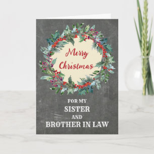 Rustieke Zus en Broeder in Law Vrolijk Kerstfeest Kaart