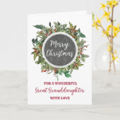 Rustieke Zus Grote kleindochter Vrolijk Kerstfeest Kaart (Gele Bloem)