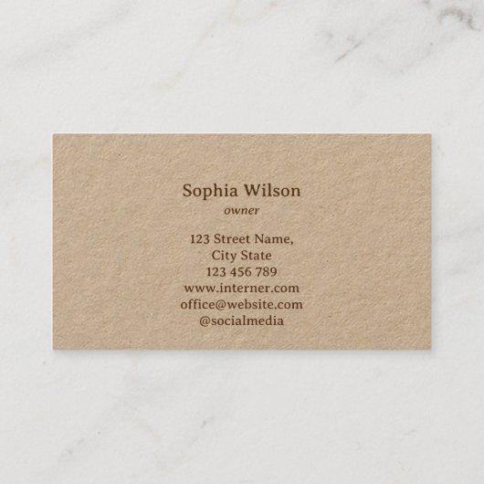 Rustieke zuurdesembroodbakker visitekaartje (Achterkant)