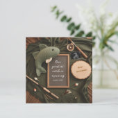 Rustieke zwangerschapsaankondiging met een Gevist  Kaart (Staand voorkant)