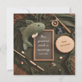 Rustieke zwangerschapsaankondiging met een Gevist  Kaart (Voorkant)