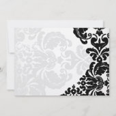 Rustieke  Zwart Damask Bruiloft Save the Date Kaart (Achterkant)