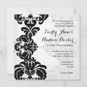 Rustieke Zwart Damask Bruiloft Save the Date Kaart (Voorkant)