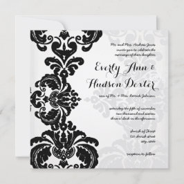 Rustieke  Zwart Damask Bruiloft Save the Date Kaart