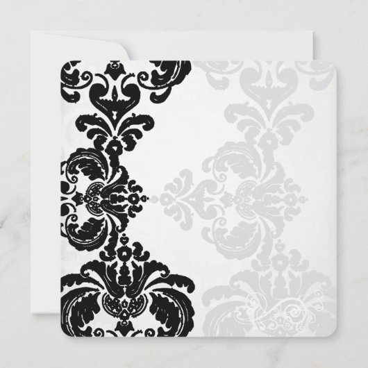 Rustieke Zwart Damask Bruiloft Save the Date Kaart (Achterkant)