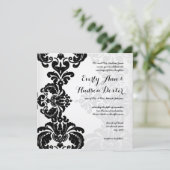 Rustieke  Zwart Damask Bruiloft Save the Date Kaart (Staand voorkant)