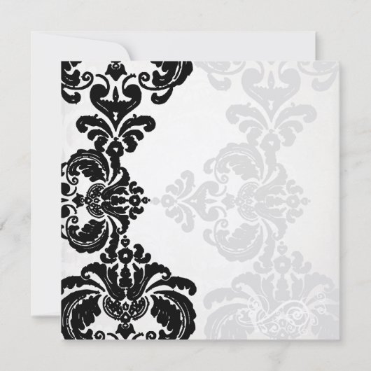 Rustieke Zwart Damask Bruiloft Save the Date Kaart (Achterkant)
