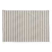 Rustieke zwart gestreepte Franse Ticking Kussen Ho Kussensloop (Achterkant-Rechts)