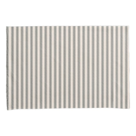 Rustieke zwart gestreepte Franse Ticking Kussen Ho Kussensloop (Voorkant-Rechts)