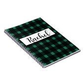 Rustieke zwart groene Gingham Notitieboek (Rechterzijde)
