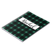 Rustieke zwart groene Gingham Notitieboek (Linkerzijde)