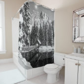 Rustieke zwart-wit berg landschap badkamer douchegordijn (In situ)