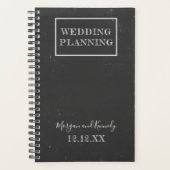 Rustieke zwart-wit bruid en bruidegom bruiloft planner (Voorkant)