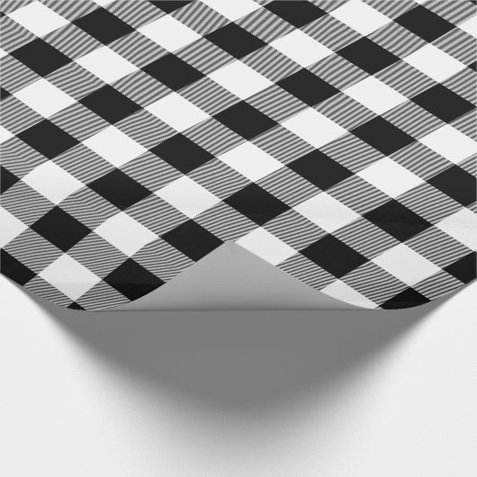 Rustieke zwart-wit Buffalo Check Cadeaupapier (Hoek)