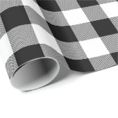 Rustieke zwart-wit Buffalo Check Cadeaupapier (Rol Hoek)