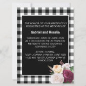 Rustieke zwart-wit Buffalo Check Wedding Kaart (Voorkant)