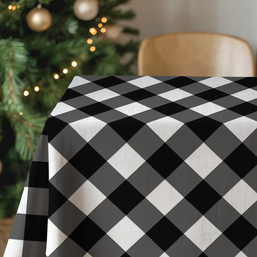 Rustieke zwart-wit buffelplaid tafelkleed