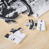 Rustieke zwart wit  fiets legpuzzel (Zijkant)