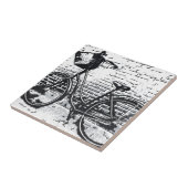 Rustieke zwart wit fiets tegeltje (Zijkant)