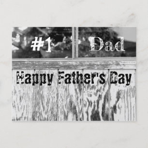 Rustieke zwart-wit foto # 1 papa Vaderdag Feestdagenkaart
