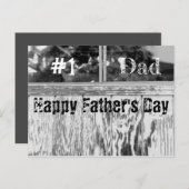 Rustieke zwart-wit foto # 1 papa Vaderdag Feestdagenkaart (Voorkant / Achterkant)