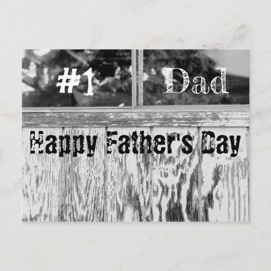 Rustieke zwart-wit foto # 1 papa Vaderdag Feestdagenkaart (Voorkant)