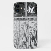 Rustieke zwart-wit foto beste papa ooit Initiaal Case-Mate iPhone Case (Achterkant)