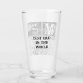 Rustieke zwart-wit foto beste papa ooit Initiaal Glas (Achterkant)