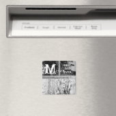 Rustieke zwart-wit foto beste papa ooit Initiaal Magneet (Insitu (Vaatwasser))