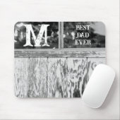 Rustieke zwart-wit foto beste papa ooit Initiaal Muismat (Met muis)