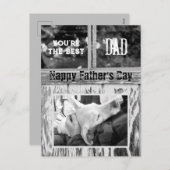 Rustieke zwart-wit foto Beste papa Vaderdag Feestdagenkaart (Voorkant / Achterkant)