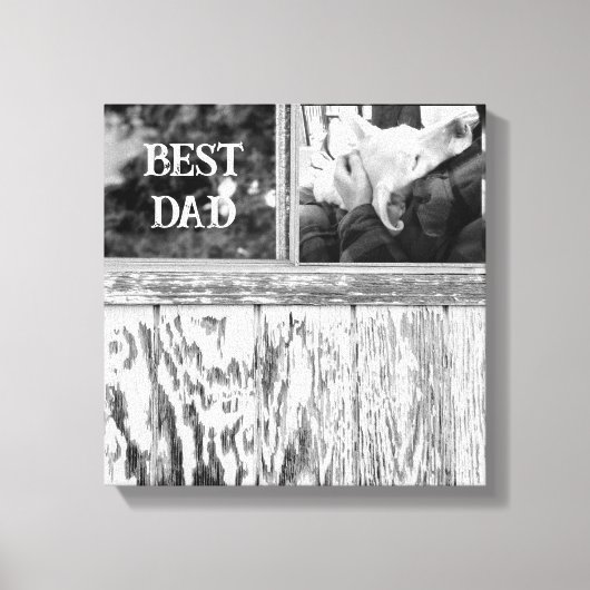 Rustieke zwart-wit foto van hout en ramen canvas afdruk (Voorkant)