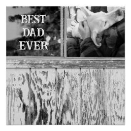 Rustieke zwart-wit foto van hout en ramen perfect poster