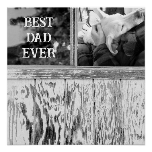 Rustieke zwart-wit foto van hout en ramen perfect poster (Voorkant)