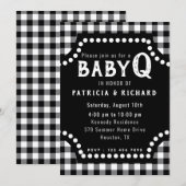 Rustieke zwart-wit Gingham BabyQ Baby shower Kaart (Voorkant / Achterkant)