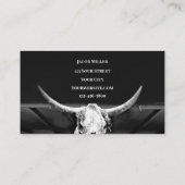 Rustieke zwart-wit land Western Bull Skull Visitekaartje (Achterkant)