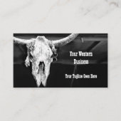 Rustieke zwart-wit land Western Bull Skull Visitekaartje (Voorkant)