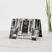 Rustieke zwart-wit Waterverf kerstfoto Kaart (Voorkant)