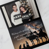 Rustieke zwart-wit Waterverf kerstfoto Kaart