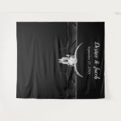 Rustieke zwart-wit western stierenschedel achtergr wandkleed (Voorkant (horizontaal))