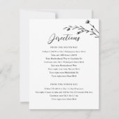 Rustieke zwart & wit Wildflower bruiloft behuizing Kaart (Voorkant)