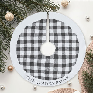 Rustieke zwart-witbuffelruit familienaam kerstboom rok