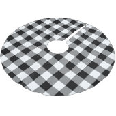 Rustieke zwart-witte Buffalo Check Plaid Kerstboom Rok (Gekanteld)