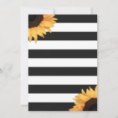 Rustieke zwart-witte zonnebloem bruiloft kaart (Achterkant)