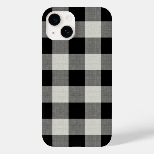 Rustieke Zwarte Buffel Check Case-Mate iPhone Case (Achterkant)