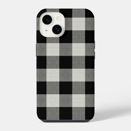 Rustieke Zwarte Buffel Check iPhone Hoesje (Achterkant)